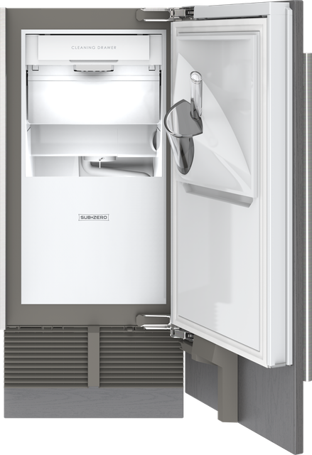 Undercounter ice maker with the door open